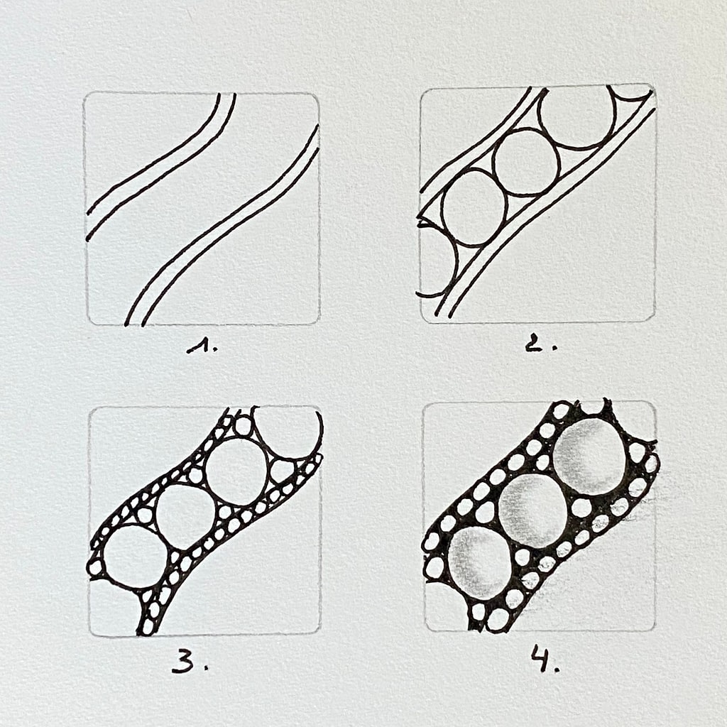Tuto Zentangle motif Onamato