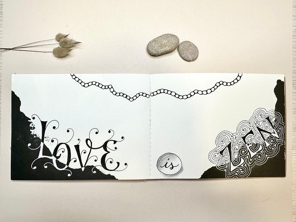 Zentangle No Mistakes Love is Zen