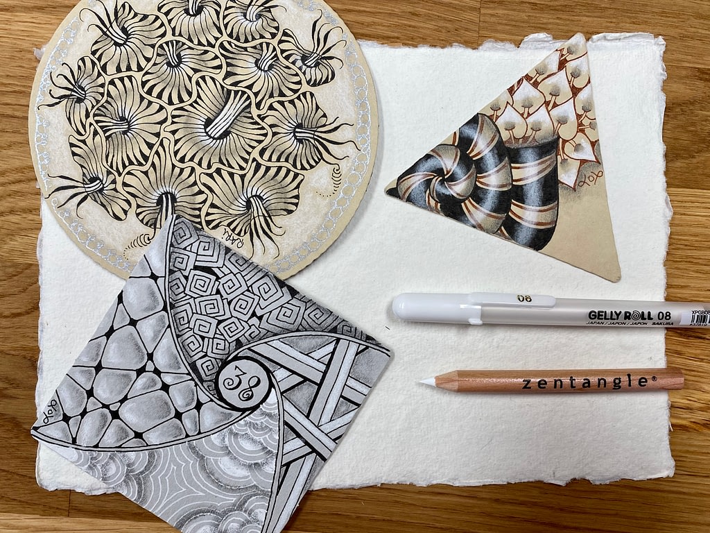 Zentangle feutre crayon blanc
