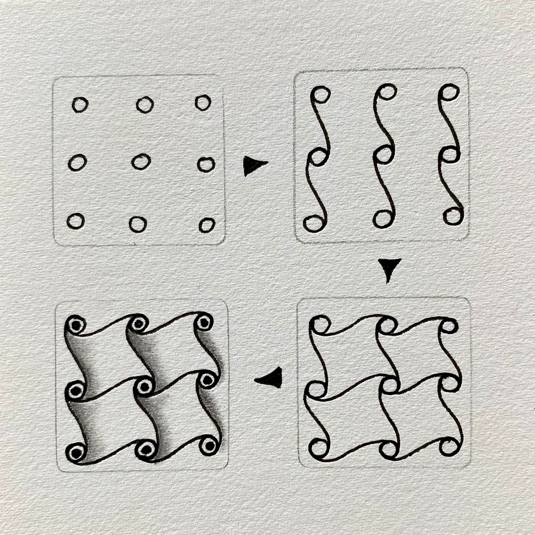 Zentangle tuto motif Cadent