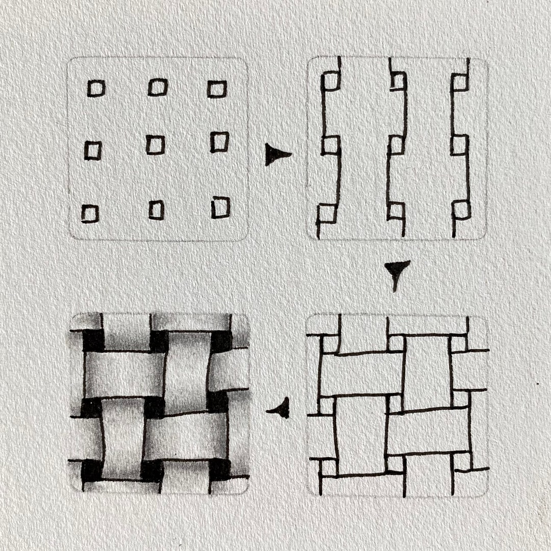 Zentangle tuto motif W2