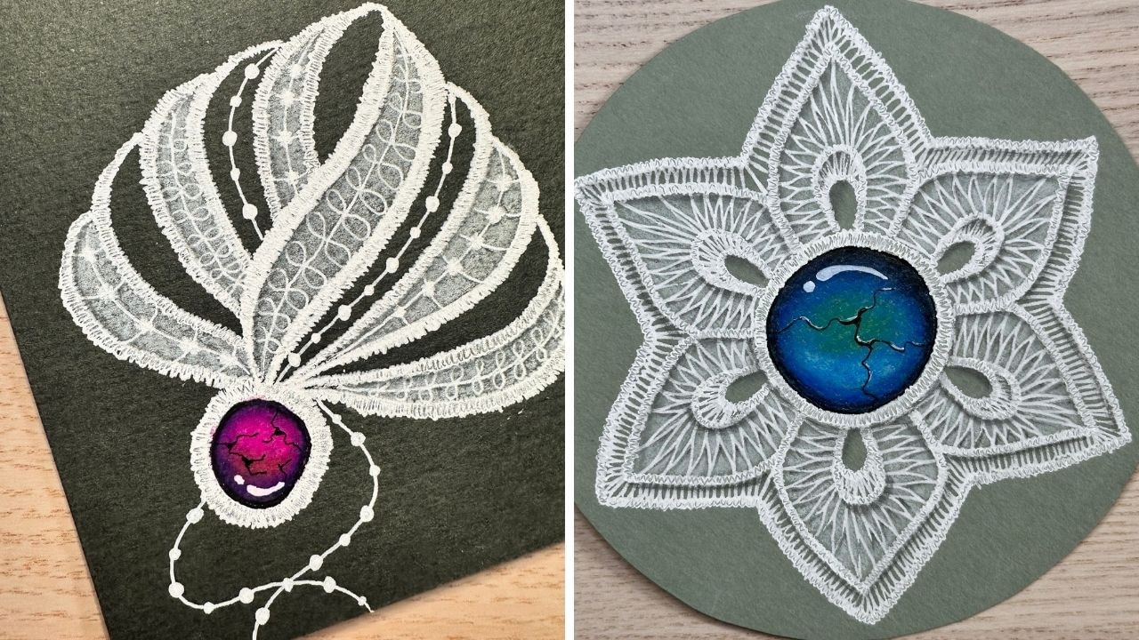 Technique Zentangle Zengem et Detelle