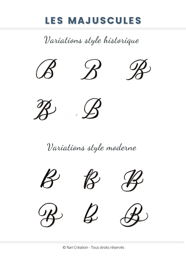 Calligraphie Majuscule Variations