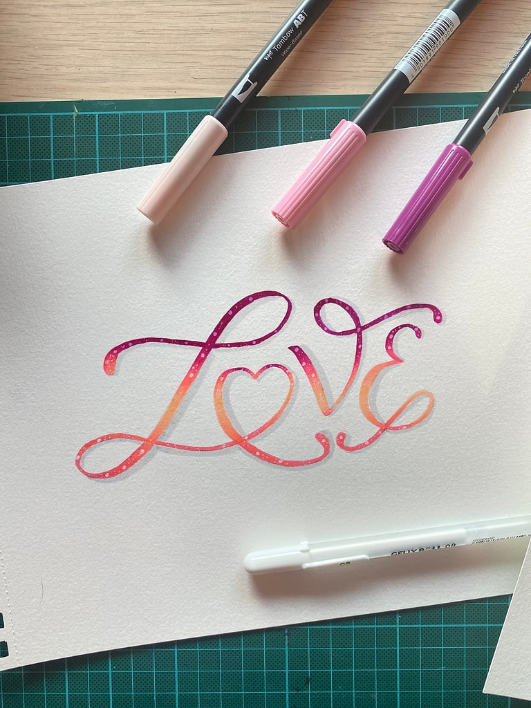Calligraphie Moderne Dégradé Love