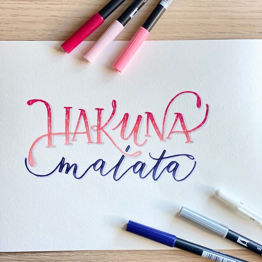 Brushing Lettering Calligraphie Moderne Hakuna Matata