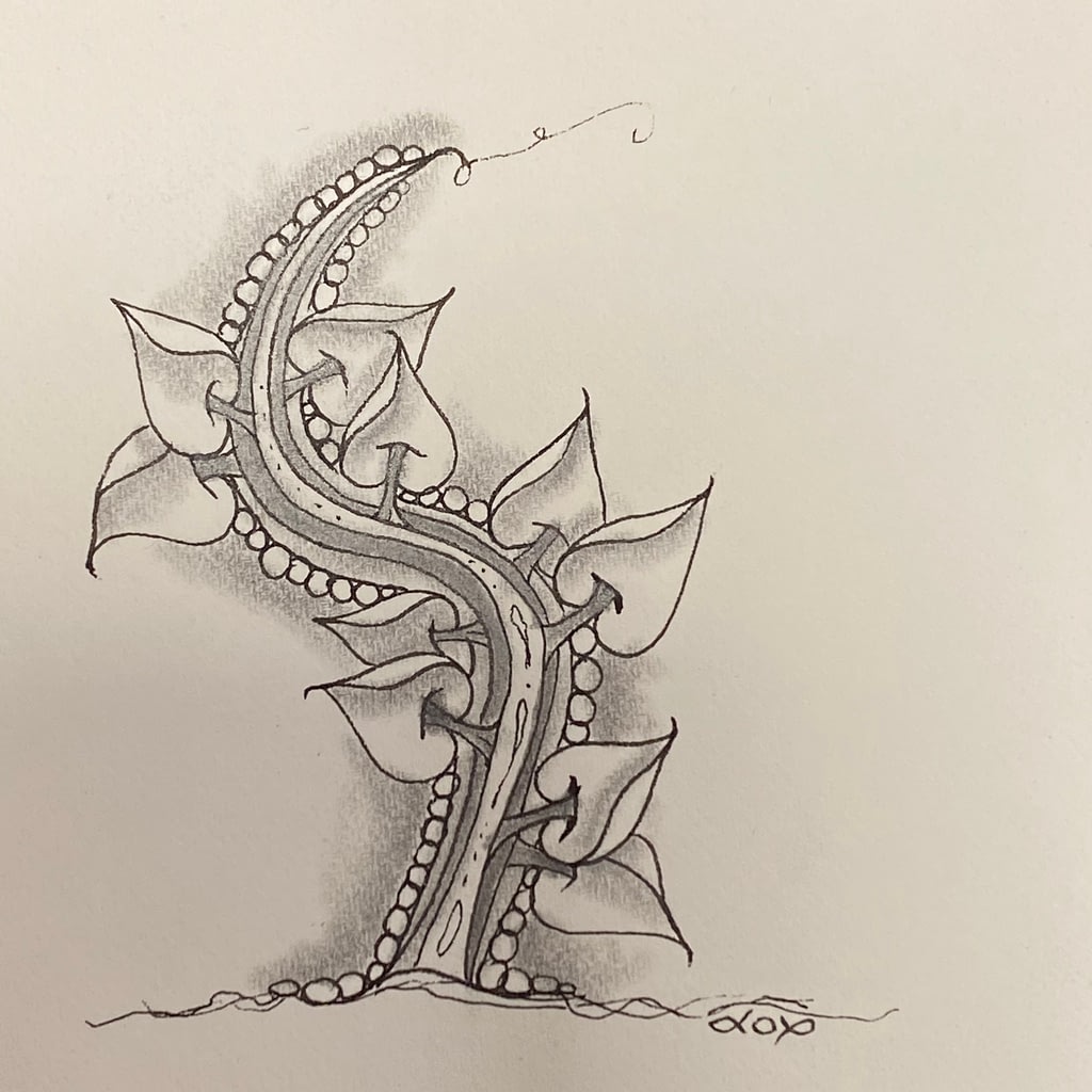 Zentangle Pokeleaf grafting tangle végétal