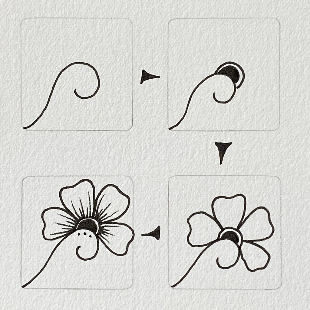 Rari Creations - Zentangle fleur 4