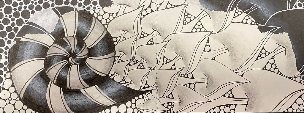 Zentangle Pokeleaf bouquet