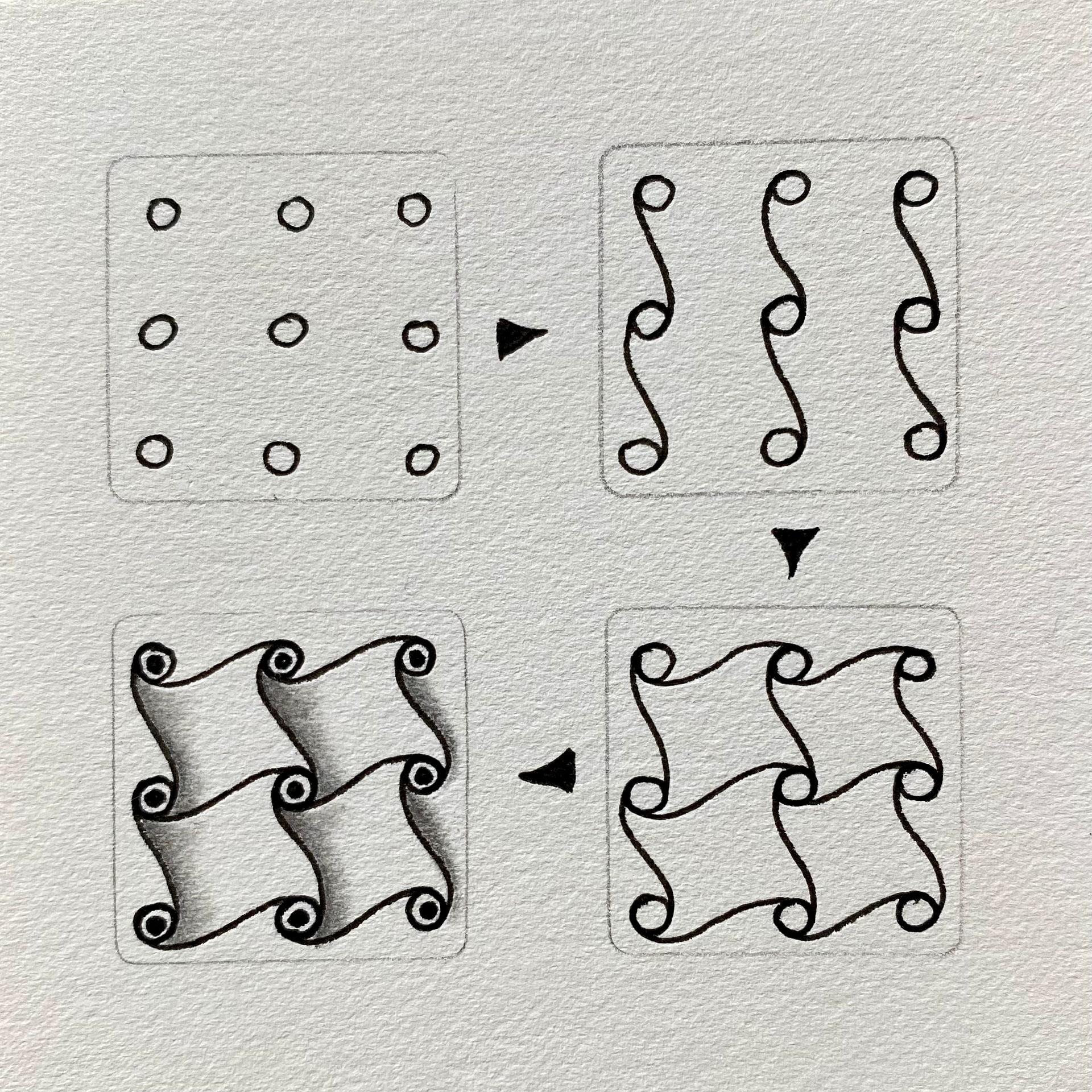 Zentangle tuto motif Cadent