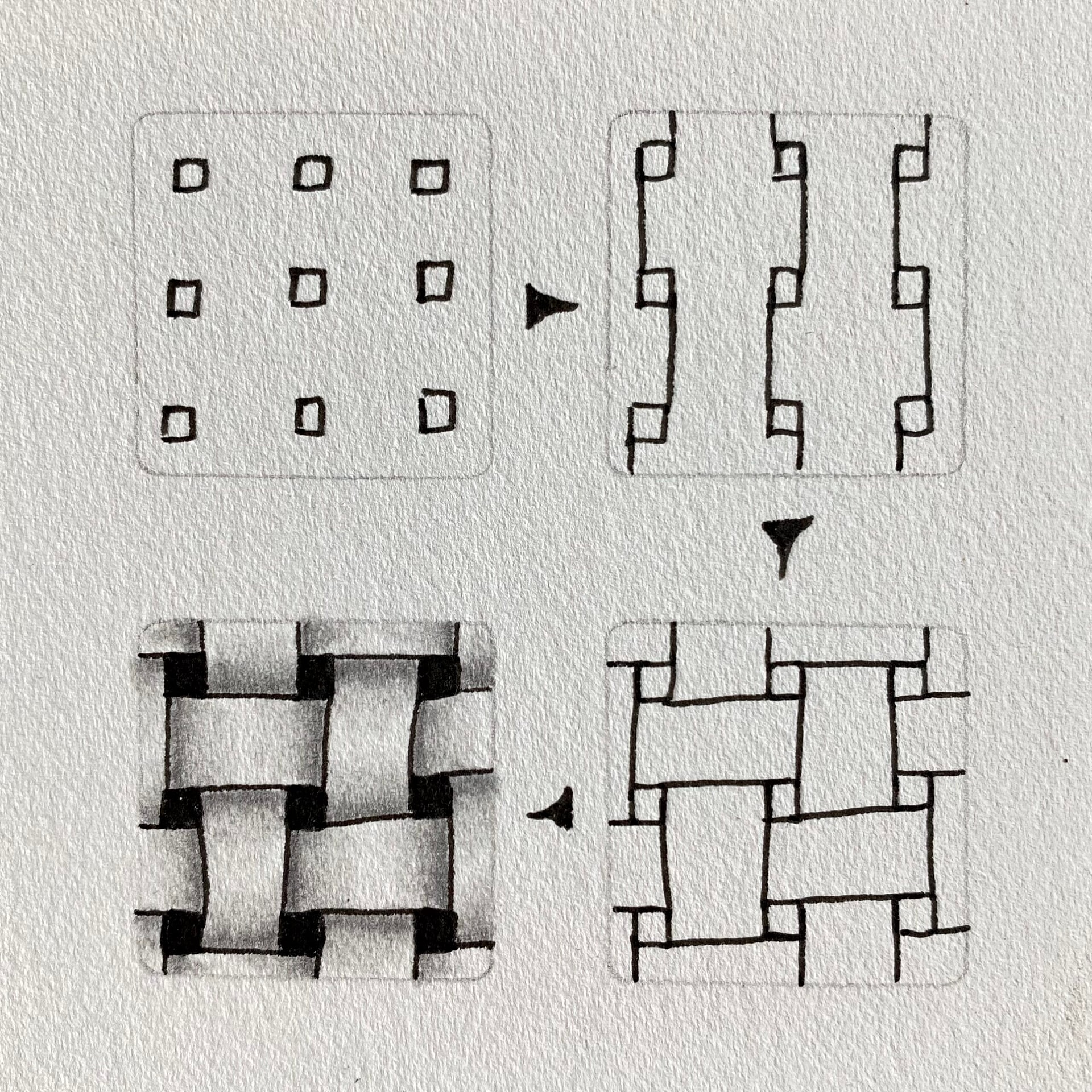 Zentangle tuto motif W2