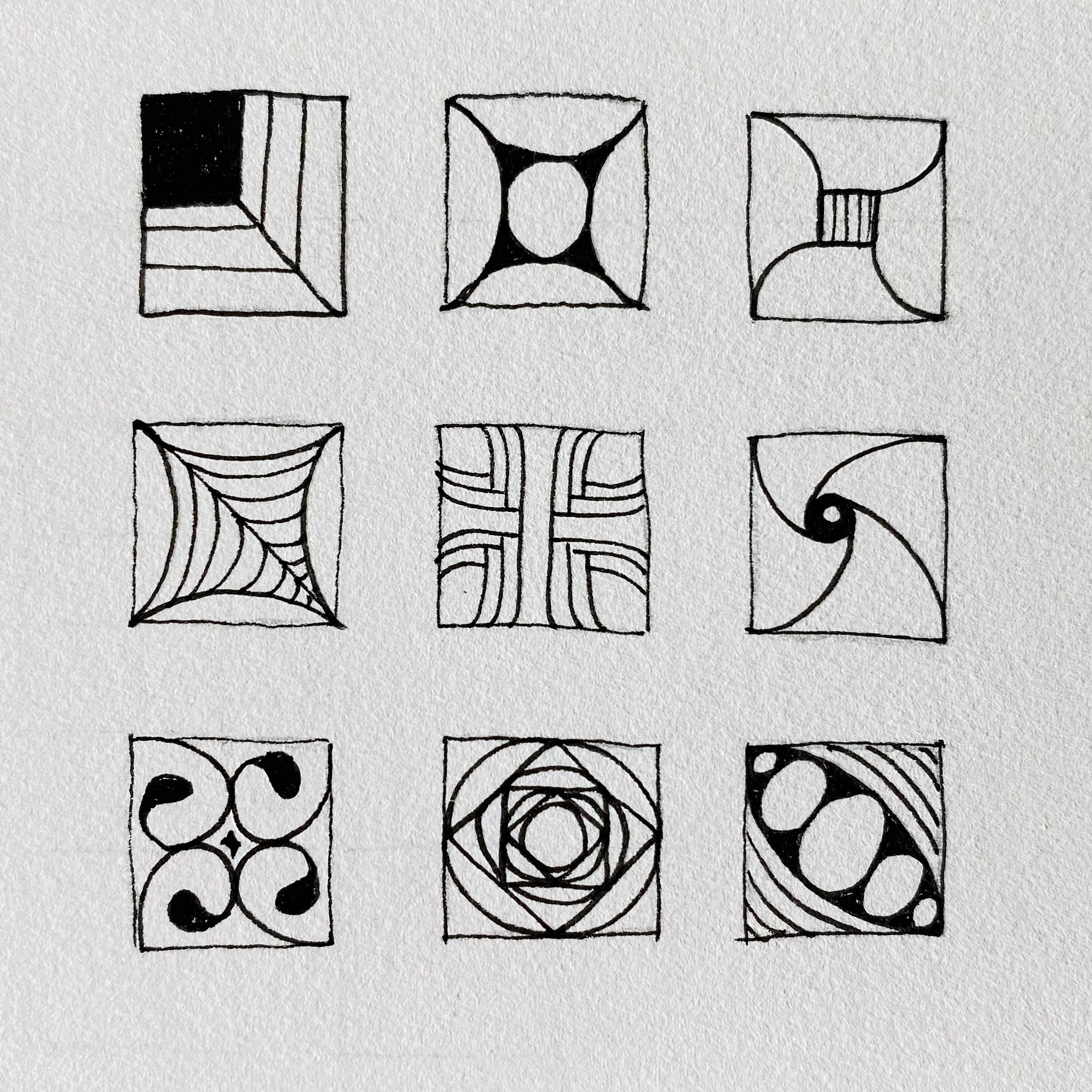 Zentangle fragment carré